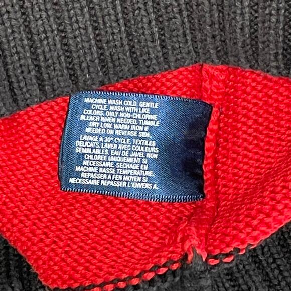 Polo Ralph Lauren Rugby Stripe 1/4 Zip Sweater Boys 4/4T | Red/Black Long Sleeve - Picture 6 of 10